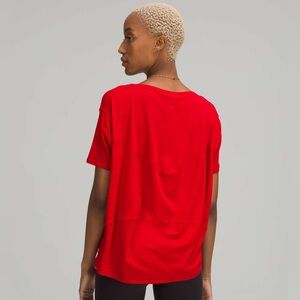 Lululemon Back In Action Short Sleeve - Dark Red - 26” PTP - Size 10